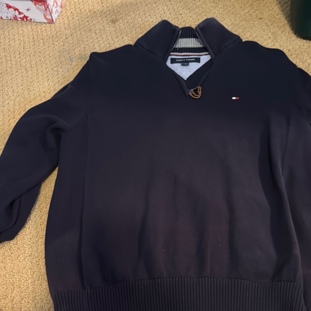 Tommy Hilfiger Blue Zip Up Sweater